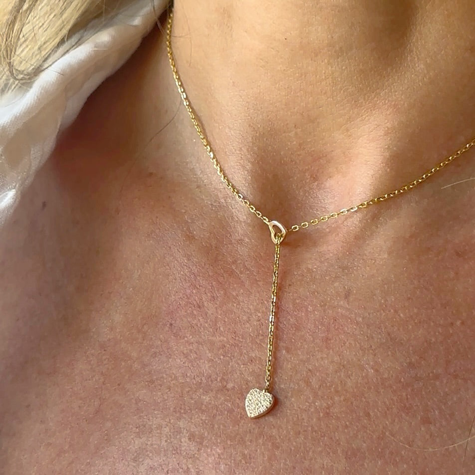 Collana incanto con cuore pavé di zirconi