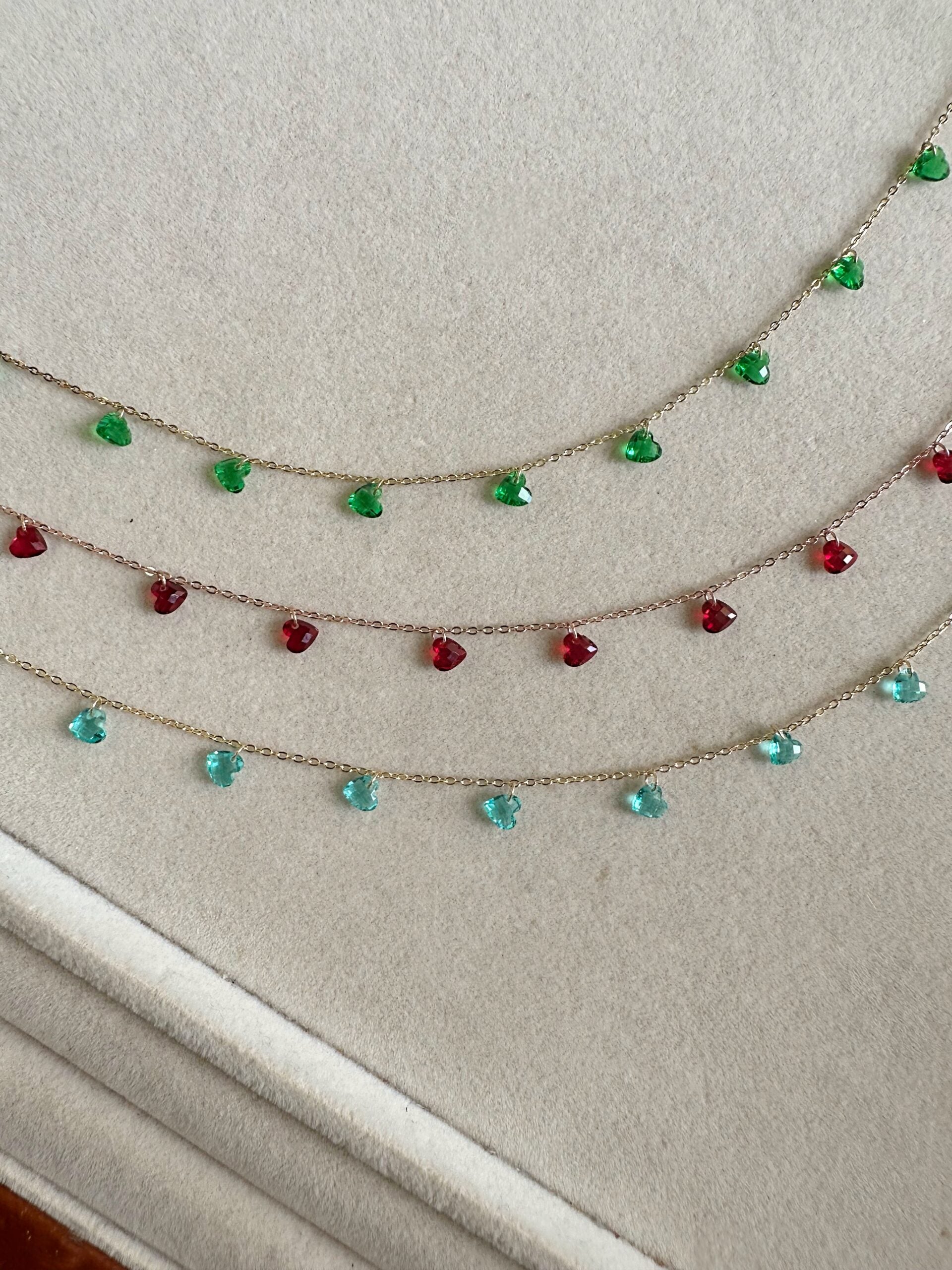 Collana cristalli a cuoricino