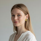 Orecchini toppe ovali ondulate brass