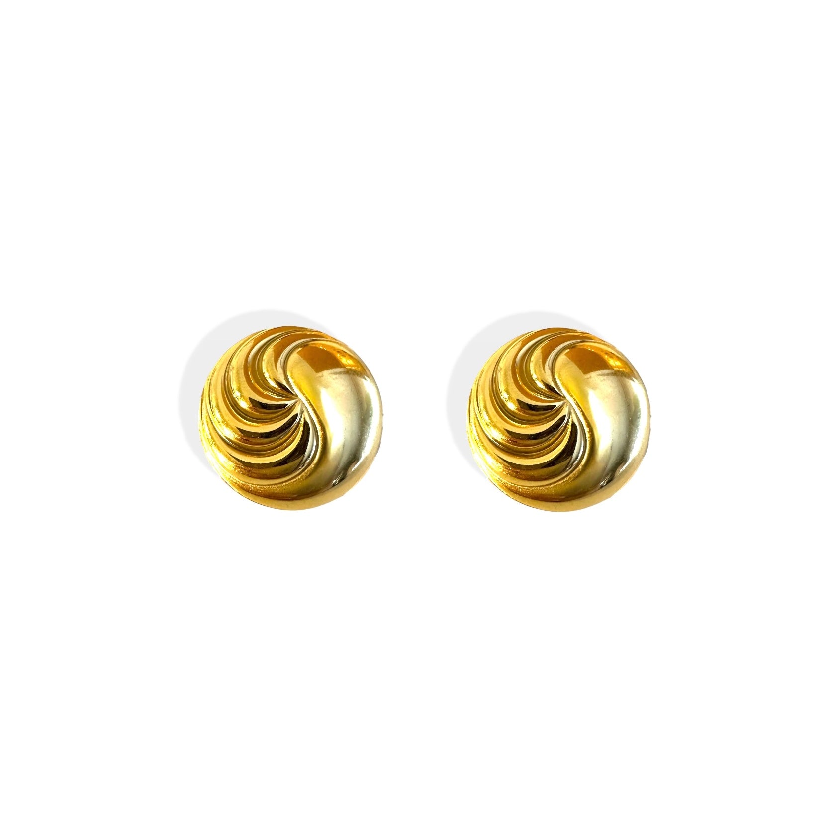 Orecchini toppe half wave tonde stainless steel