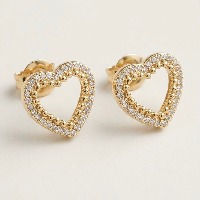 Lobini cuore profilo sferettato e zirconi brass