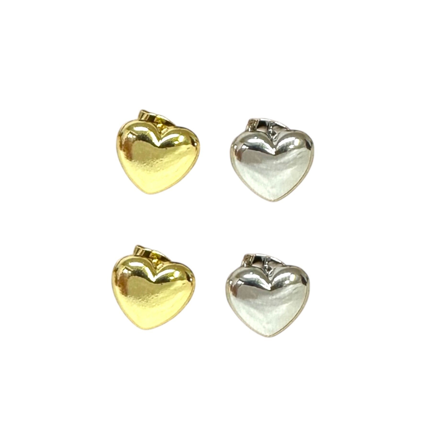 Orecchini mini cuore bombato brass
