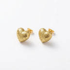 Orecchini a lobo cuore diamantato brass