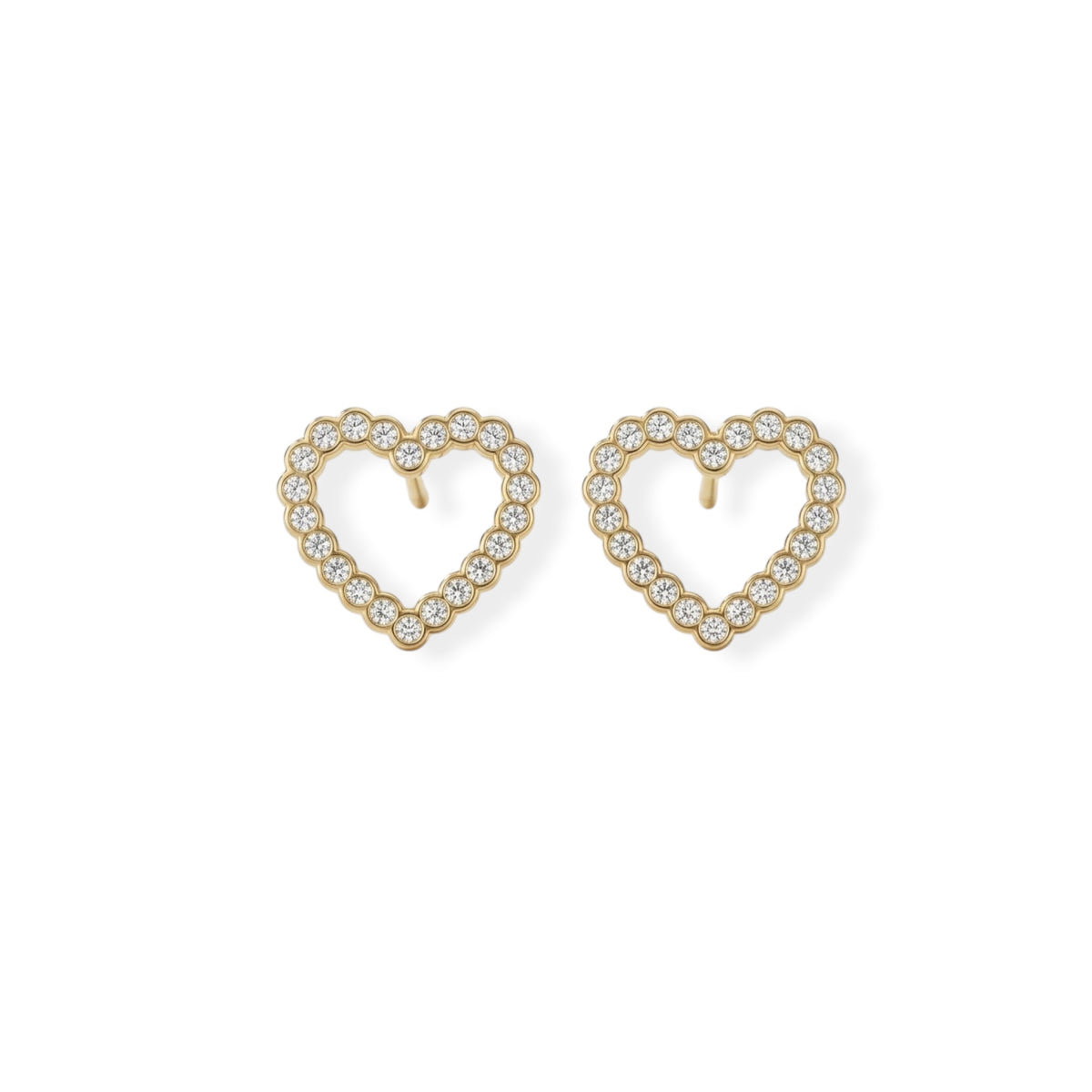 Lobini cuore profilo con zirconi mini cipollina brass