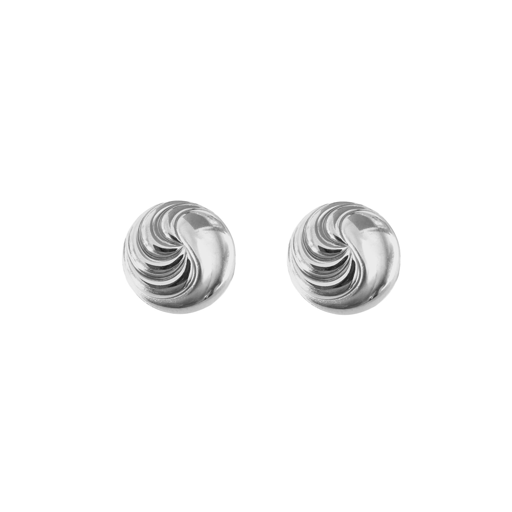 Orecchini toppe half wave tonde stainless steel