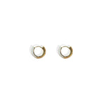 Orecchini a scatto 3 file zirconi brass