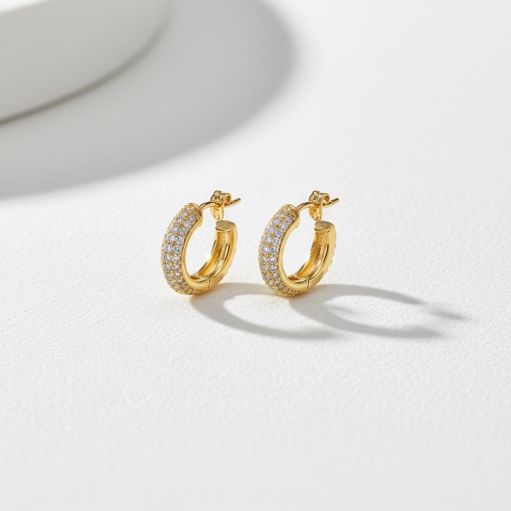 Semi cerchi bombati con zirconi brass