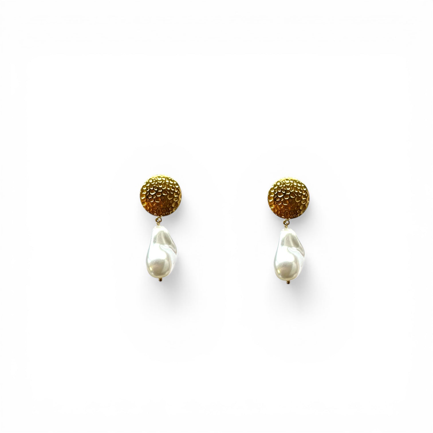 Toppe martellate e perla barocca stainless steel