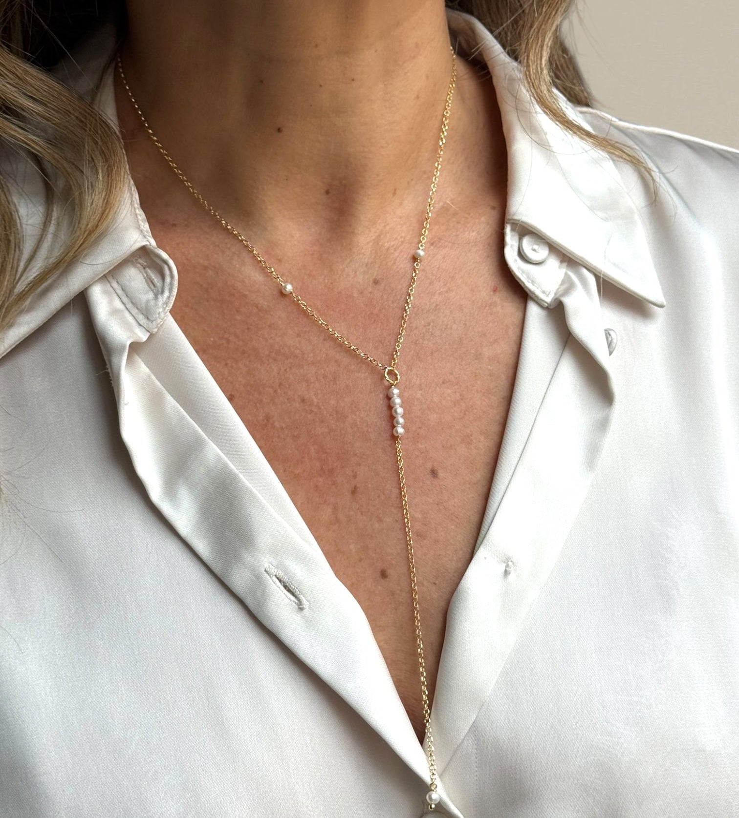 Collana tie 5 perline