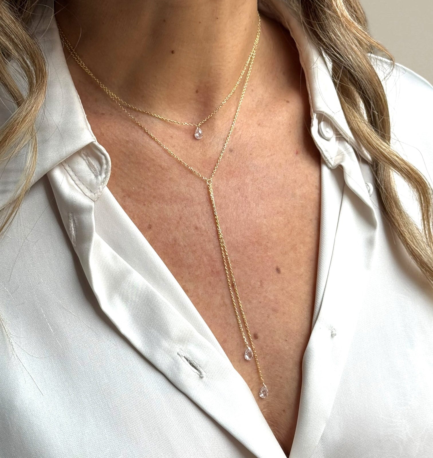 Collana tie 3 punti luce