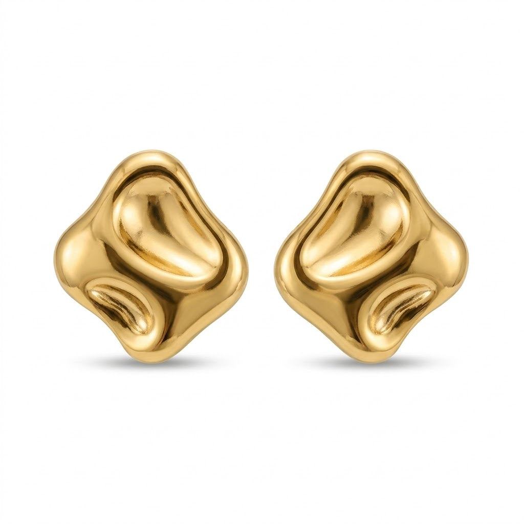 Orecchini toppe small ondulate brass