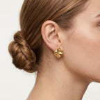 Orecchini toppe small ondulate brass