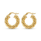 Orecchini cerchi torchon brass
