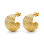 Orecchini bottone testurizzato brass