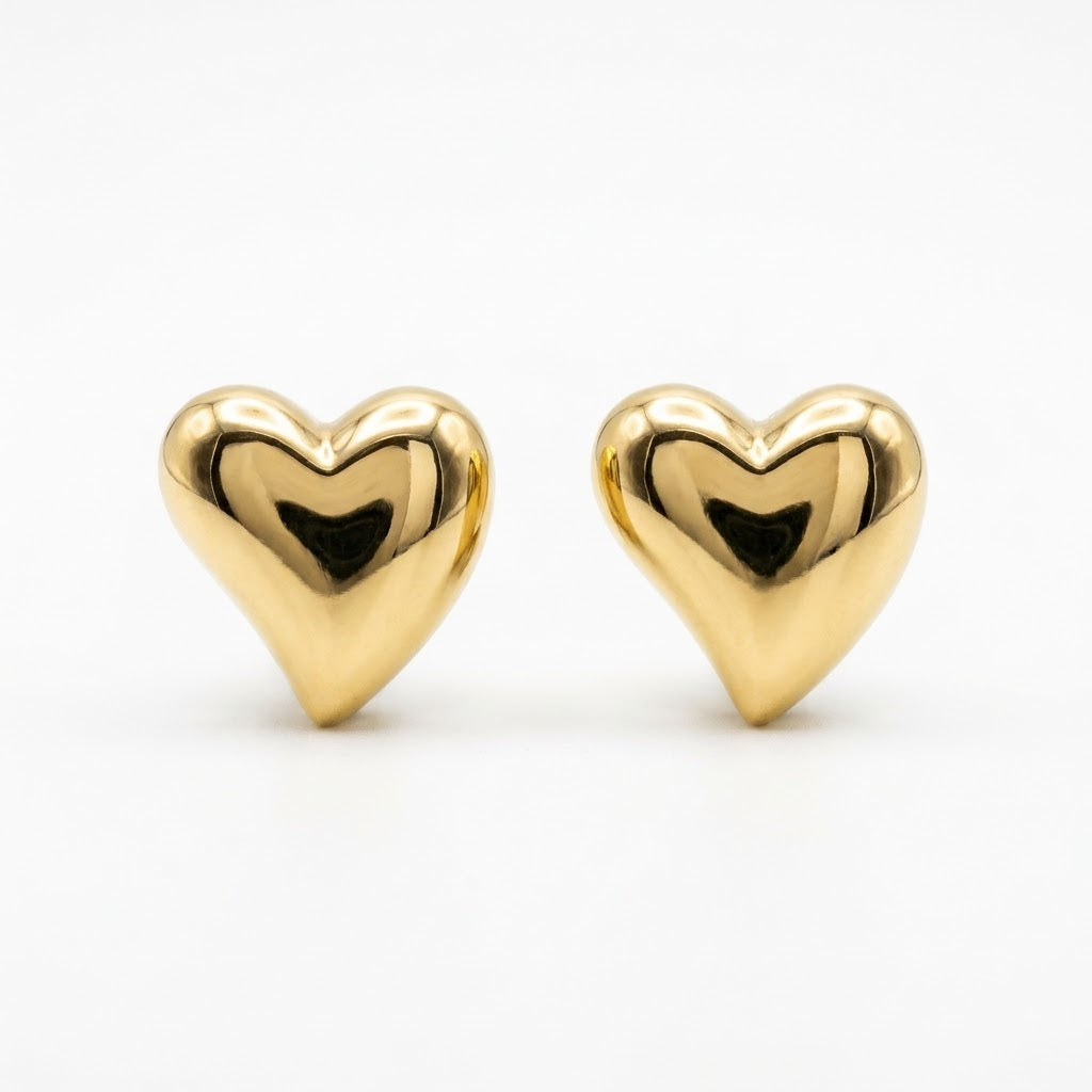 Orecchini a cuore affusolato brass