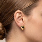 Orecchini a cuore affusolato brass