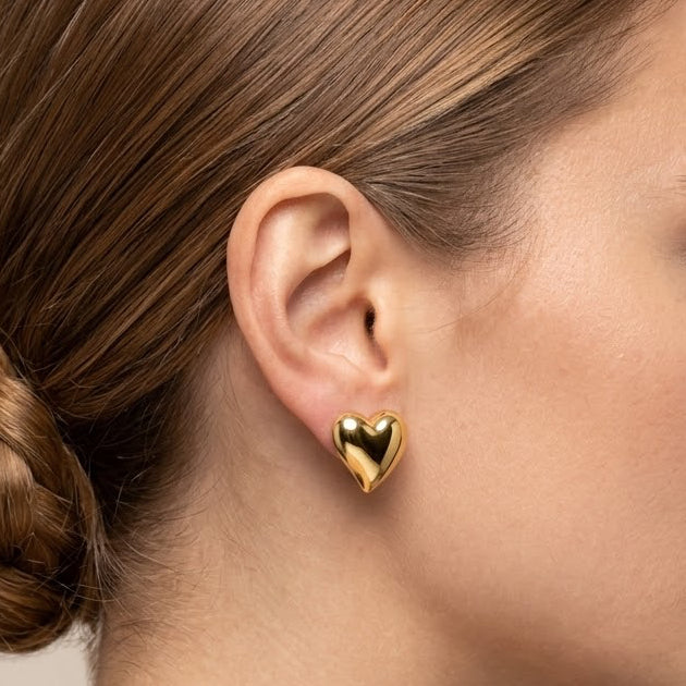 Orecchini a cuore affusolato brass