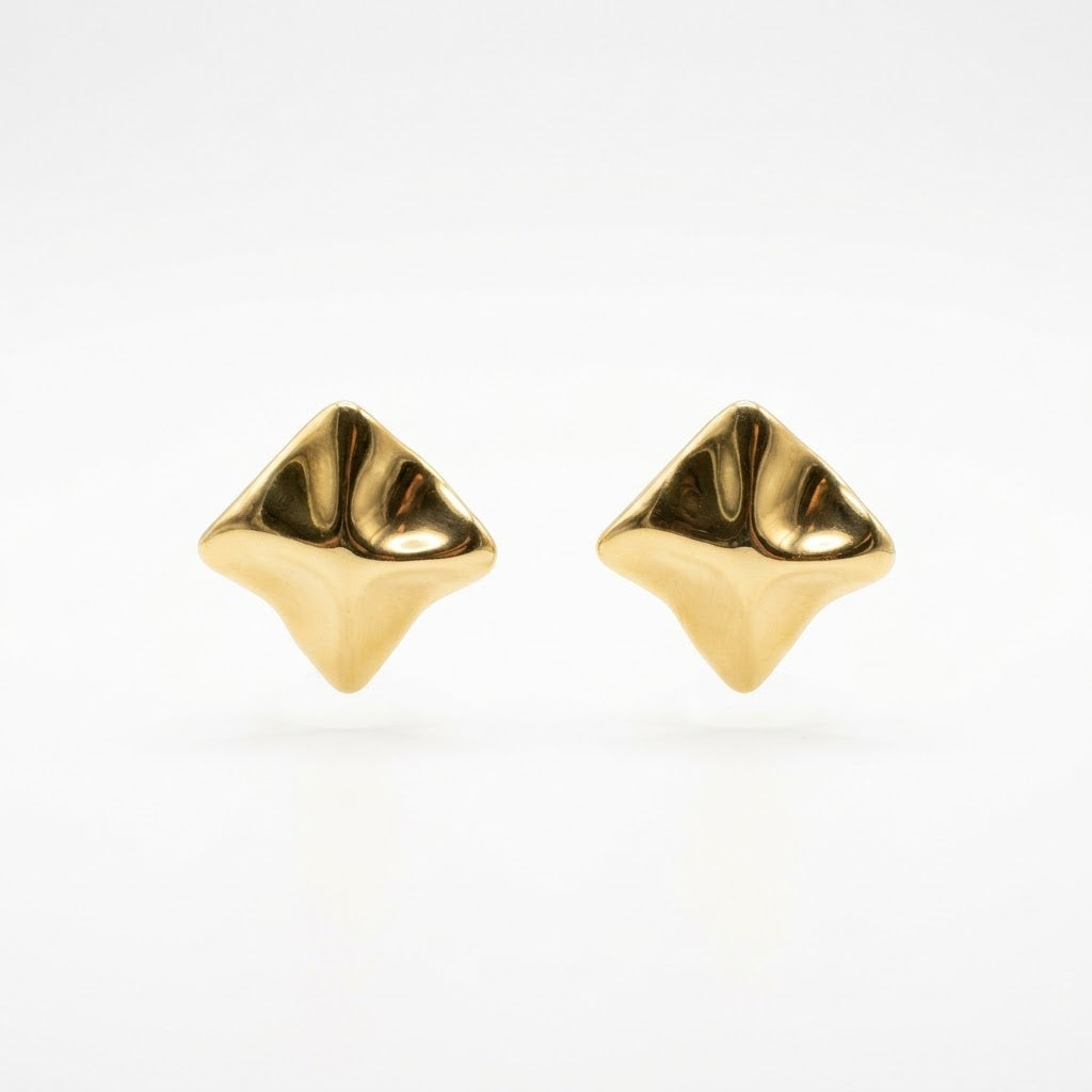 Orecchini rombo ondulato brass
