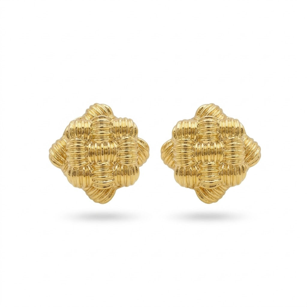 Orecchini rombo intreccio brass