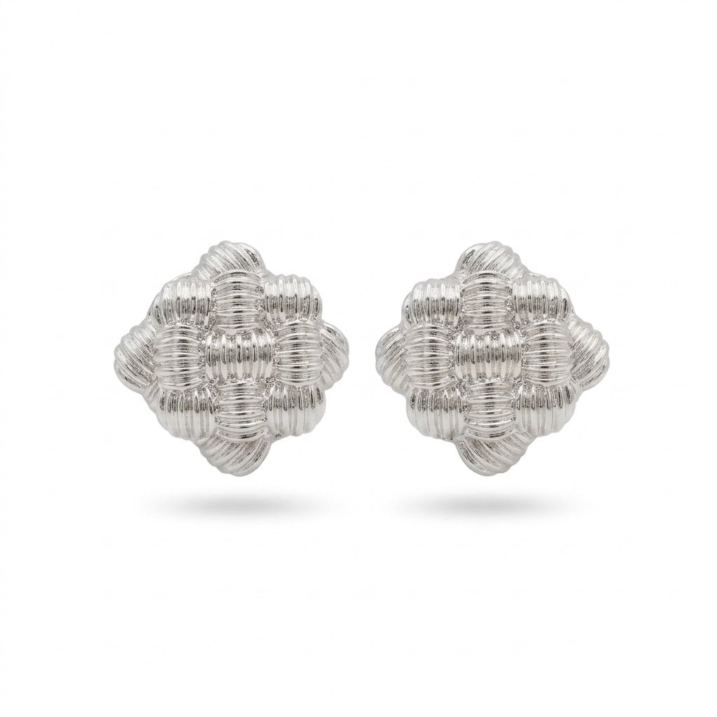 Orecchini rombo intreccio brass