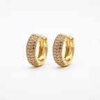 Cerchietti a scatto 4 file di zirconi brass