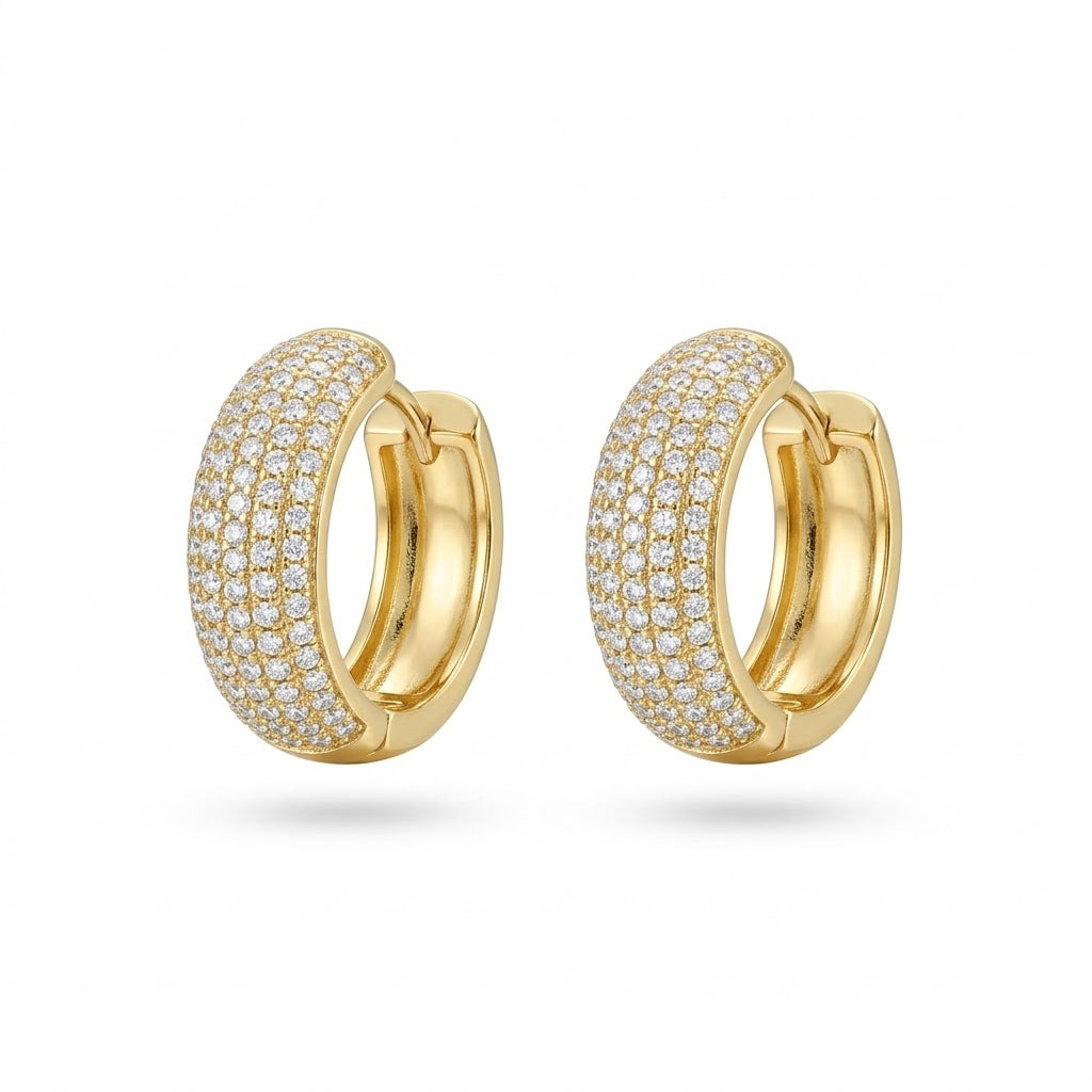 Cerchietti a scatto 6 file di zirconi brass.