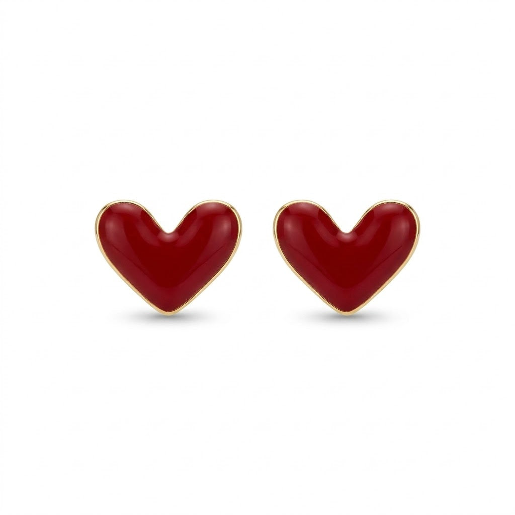 Lobini cuore smalto rosso brass