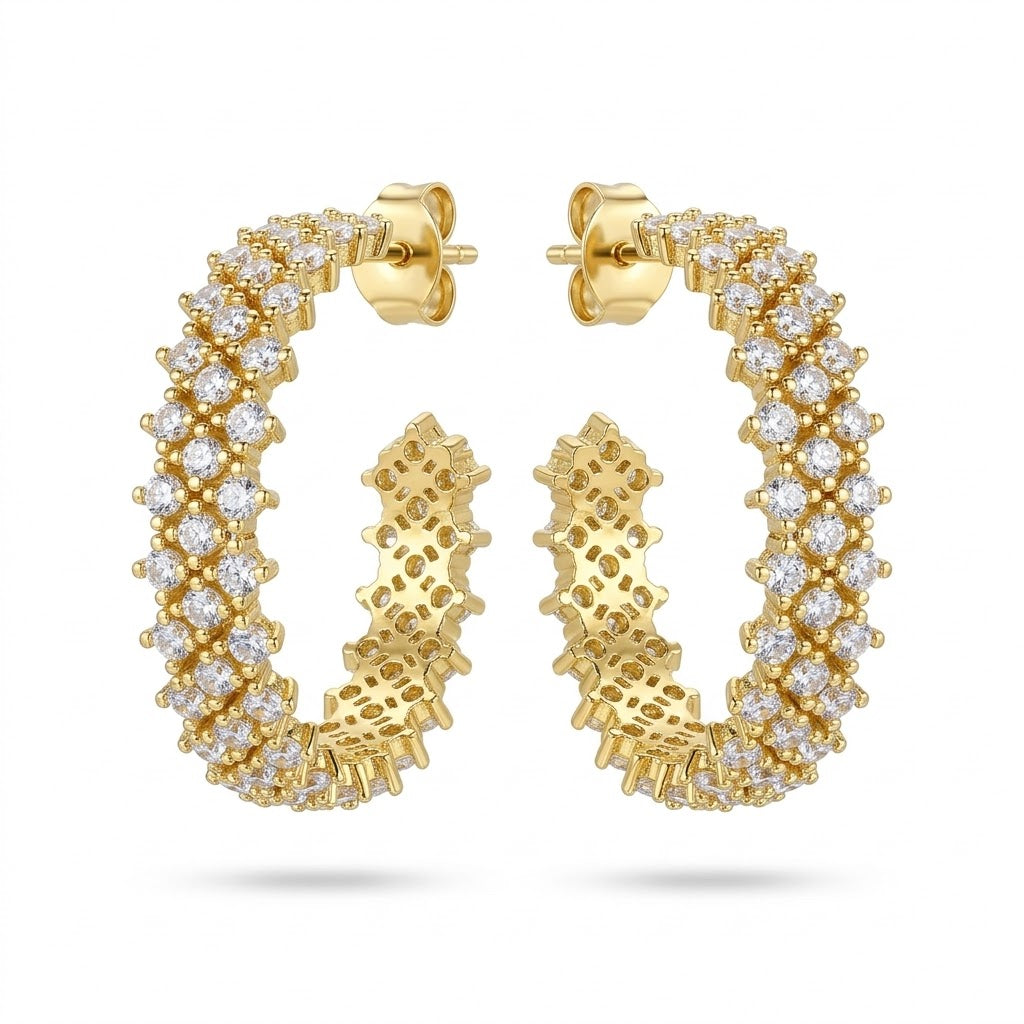 Semi cerchi zirconi sfalzati brass