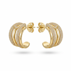 Semicerchi doppi e chiodo con zirconi brass