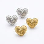 Orecchini cuore intreccio a maglia brass