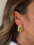 Orecchini toppe martellate brass