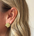 Orecchini toppe intreccio brass