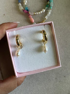 Cerchi bombati con perle pendenti