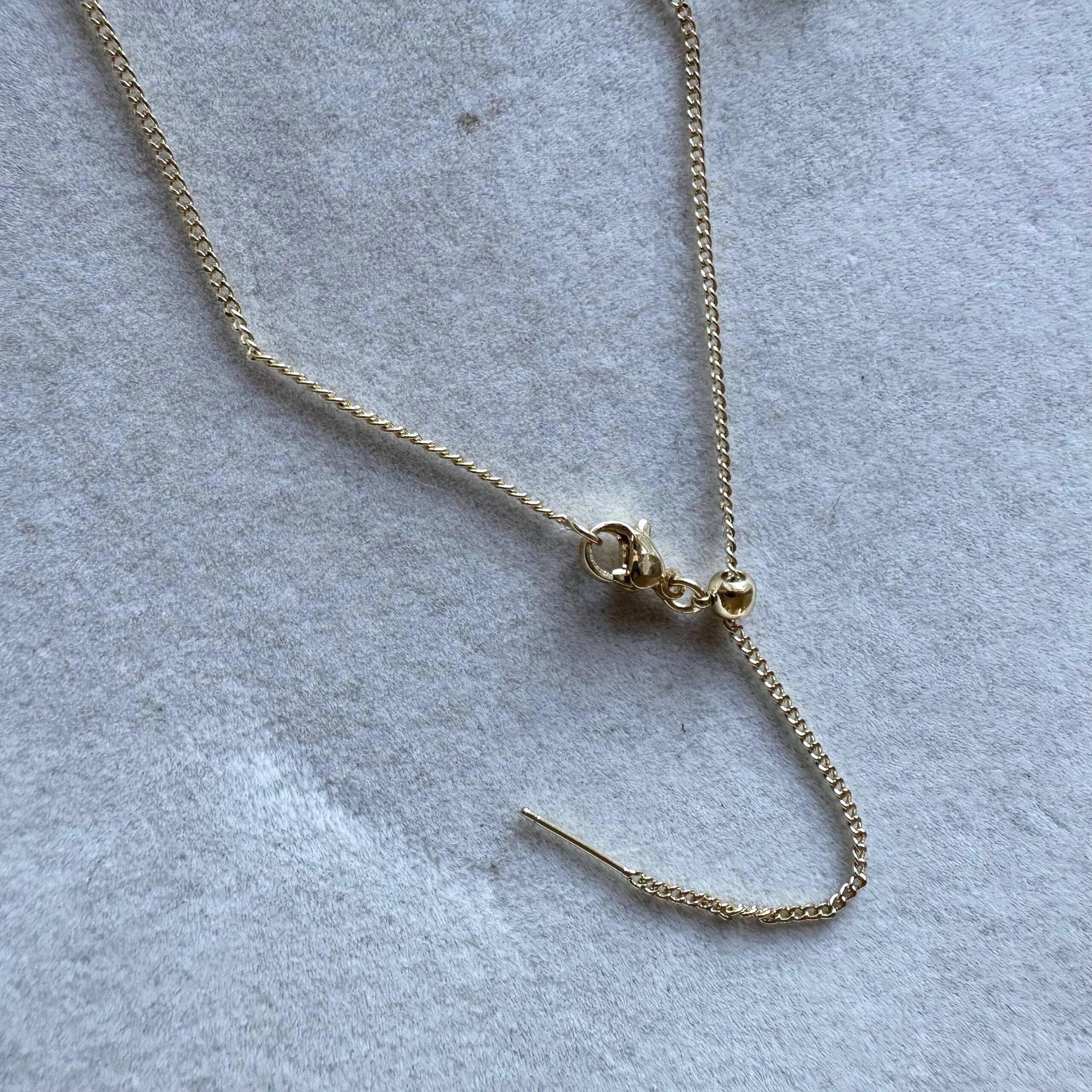 Collana iniziale zirconi chunky brass