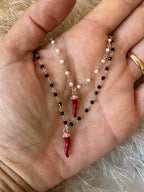 Collana cristalli o perline cornetto mini