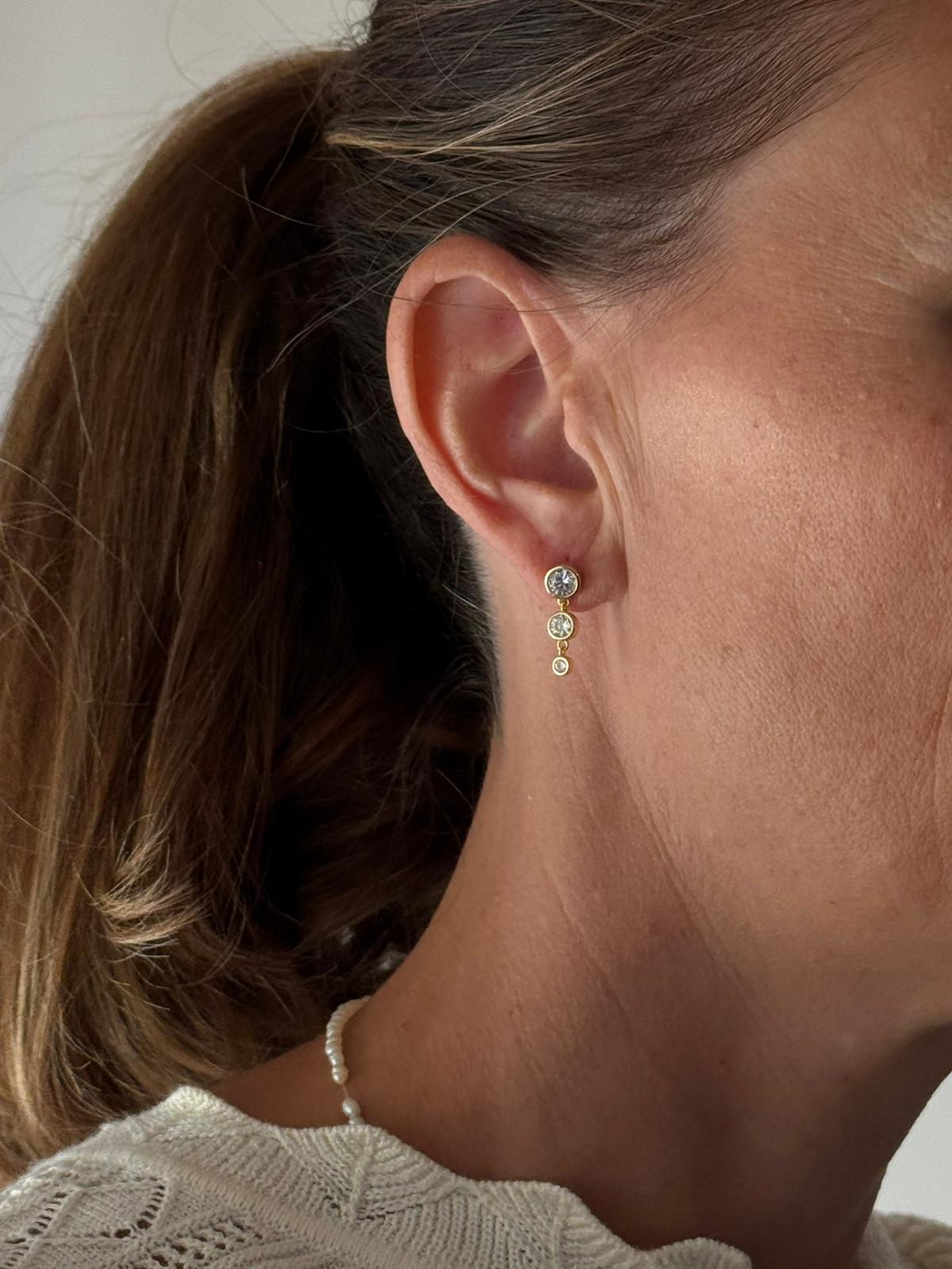 Orecchini 3 punti luce a cipollina