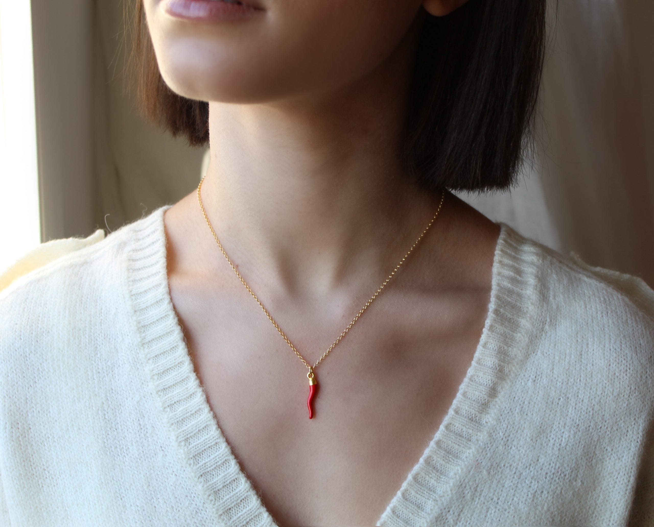 Collana cornetto portafortuna