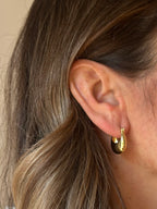 Orecchini rettangolo bold brass