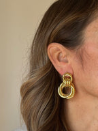 Orecchini doppio cerchio intrecciato stainless steel