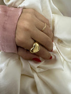 Anello cuore bombato brass