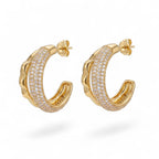 Semicerchi doppi con zirconi brass