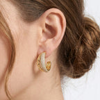 Semicerchi doppi con zirconi brass