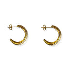 Semicerchi doppi e chiodo con zirconi brass