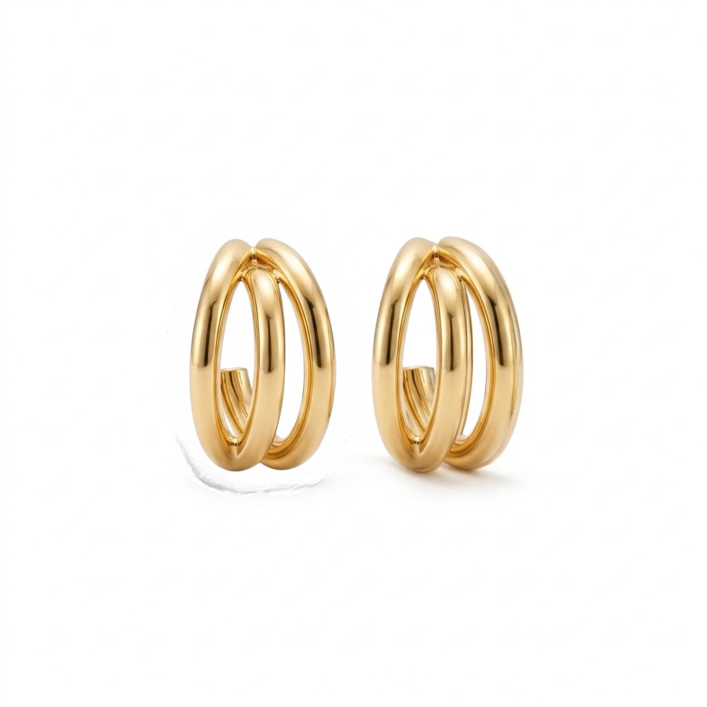 Orecchini trio brass
