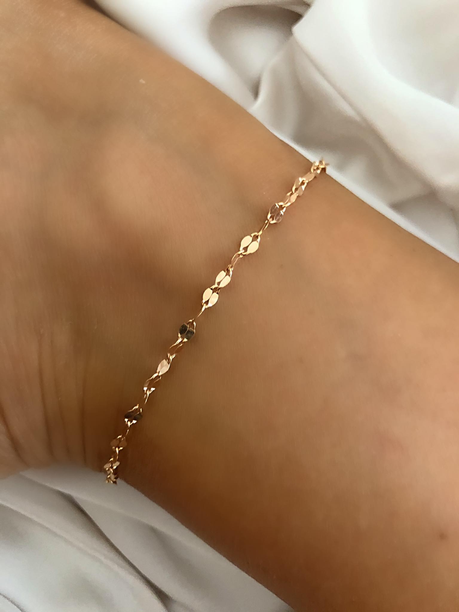 cavigliera catena specchiata