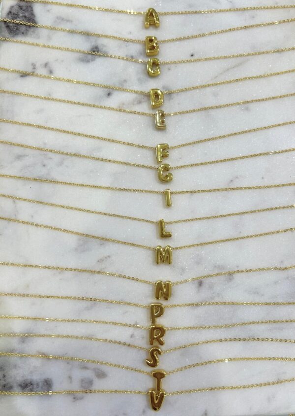 Collana iniziale liscia chunky brass