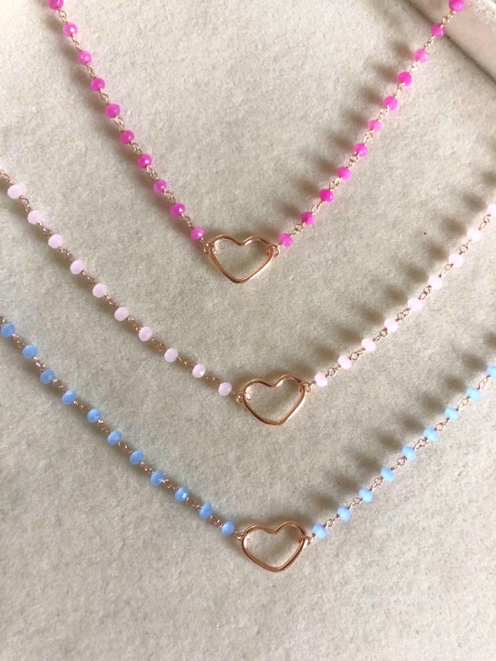 girocollo cuori solidali vari colori (o stella)