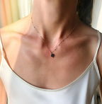 Collana rosario con ciondolo cuore, stella, quadrifoglio zirconi neri o bianchi